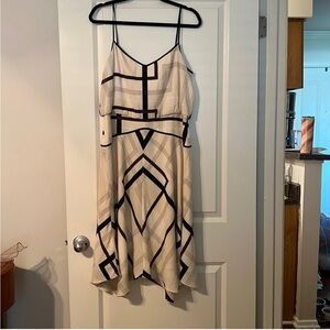 COPY - Banana Republic Cream and Black Asymmetrical Sundress
